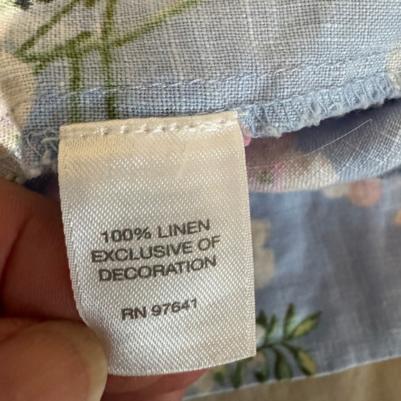 J. Jill 100% Linen Dress in Blue with Pink Floral Pattern with Pockets - Picture 5 of 9